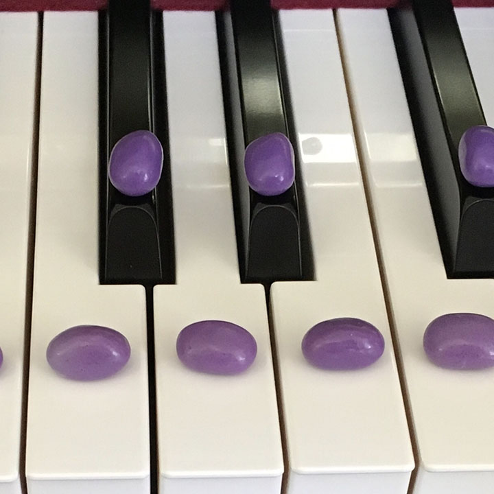 Yamaha Piano with Jelly Beans